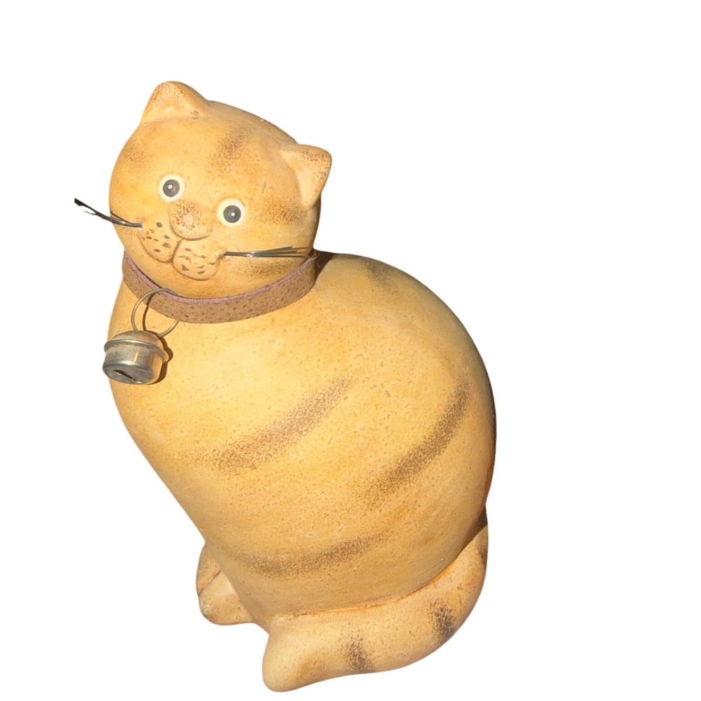 Ginger Cat Figurine Home Decor Small Orange Rustic Figure - Picture 7 of 9